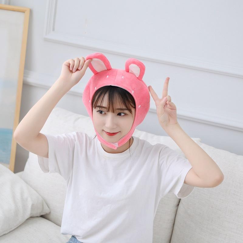 Фруктовая шапка-капюшон с кроликом, плюшевый капюшон, реквизит для фото, реквизит для фото, мультяшный капюшон 28*30CM0.1kg