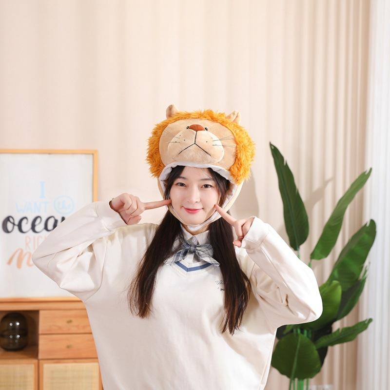 Шапка-капюшон льва, плюшевый капюшон, реквизит для фото, мультяшный капюшон, реквизит для выступлений 31*28CM0.16kg