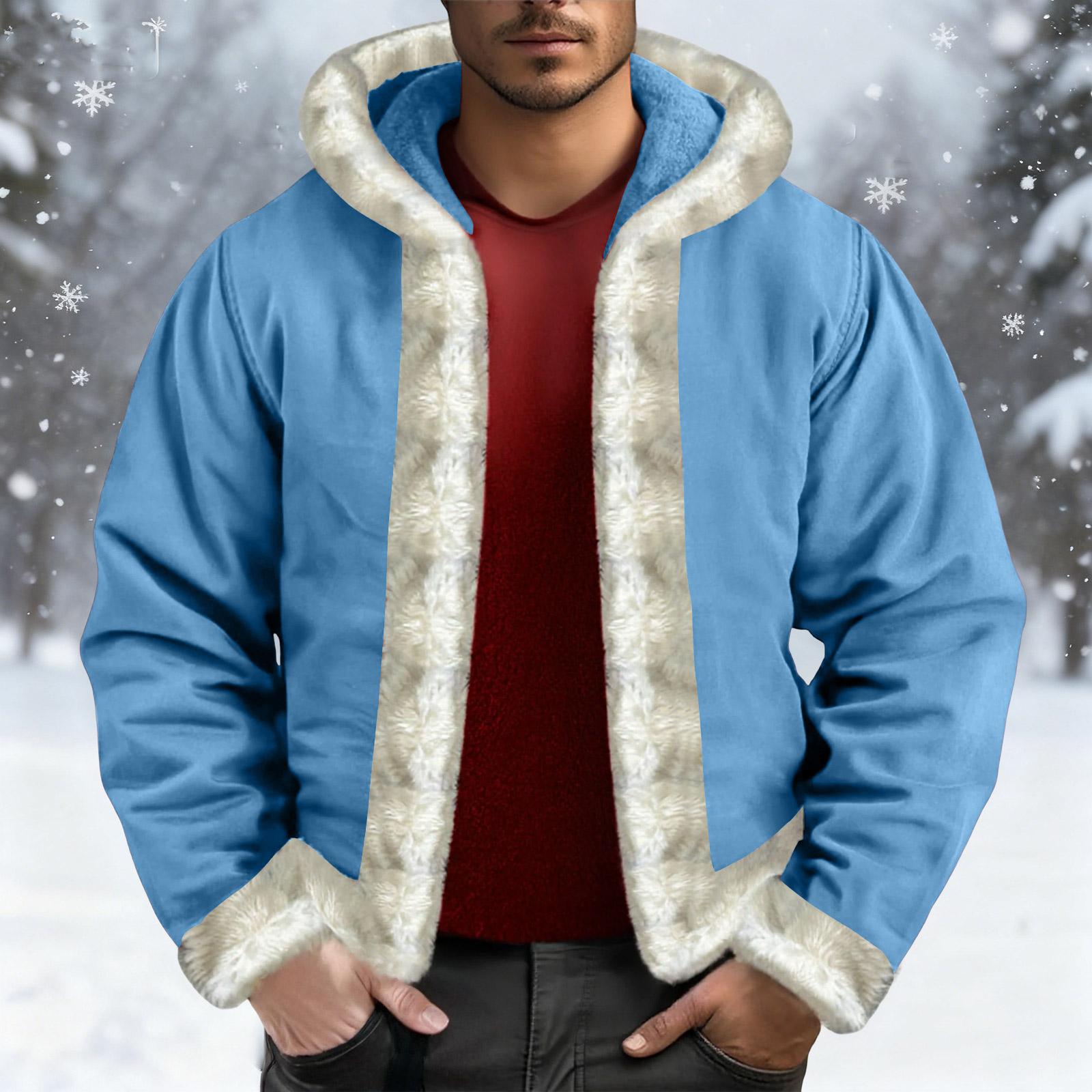 Мужской Капюшон Капюшон Толстовка Добавление Флис Кардиган Пальто XL