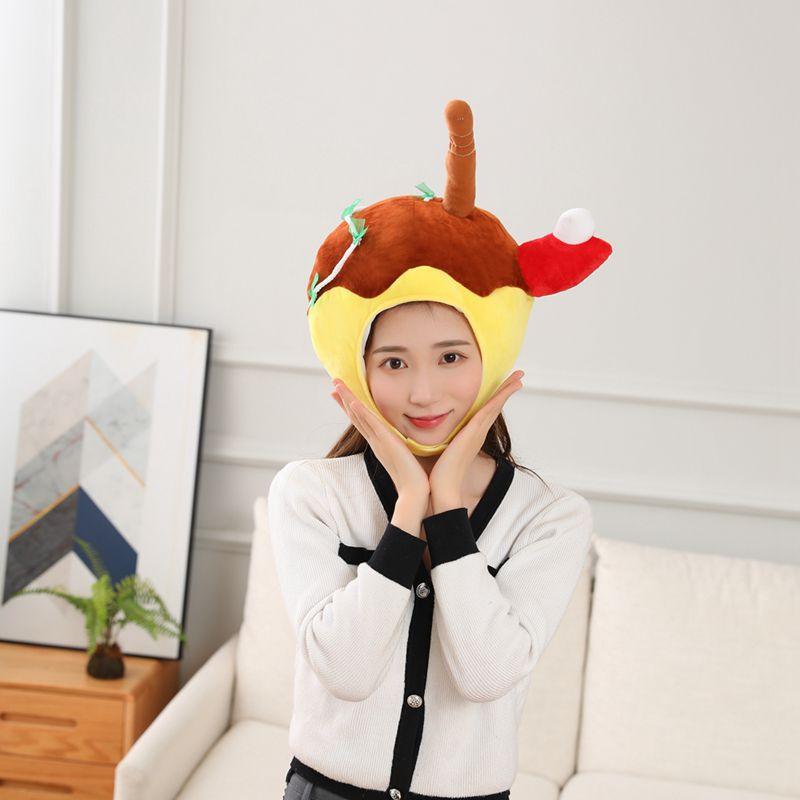 Шляпа-капюшон осьминога, плюшевый капюшон, фотореквизит, фотореквизит, мультяшный капюшон 33*25CM0.16kg